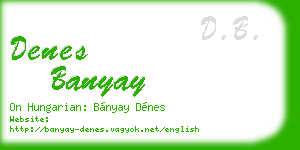 denes banyay business card