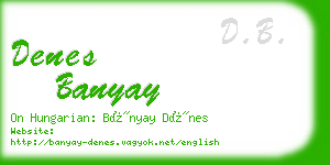 denes banyay business card